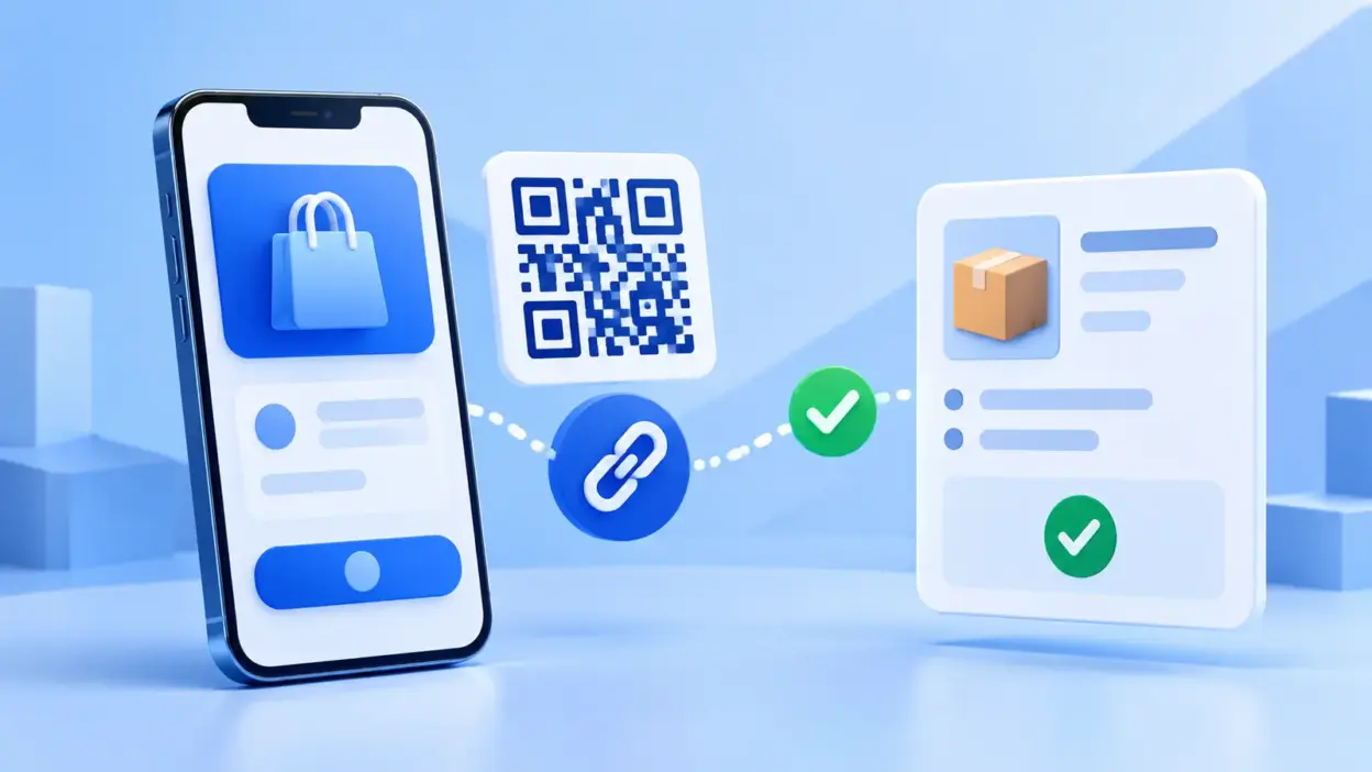 A smartphone beside a UPI QR code and a secure payment link flowing to a verified order.